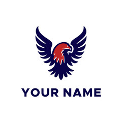 Obraz premium logo combination of eagle head with United States flag
