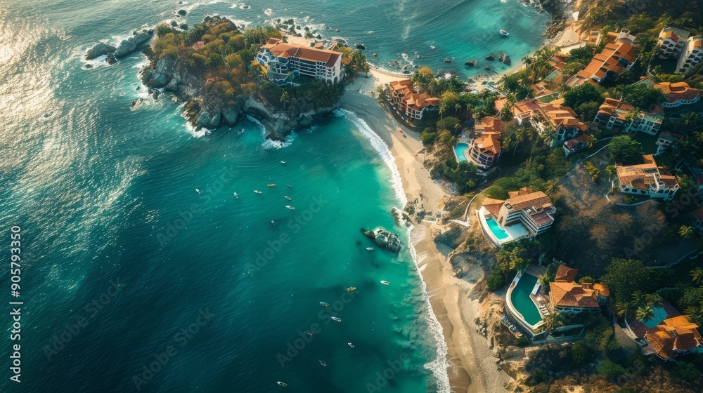 Wall mural aerial view of mexican coast