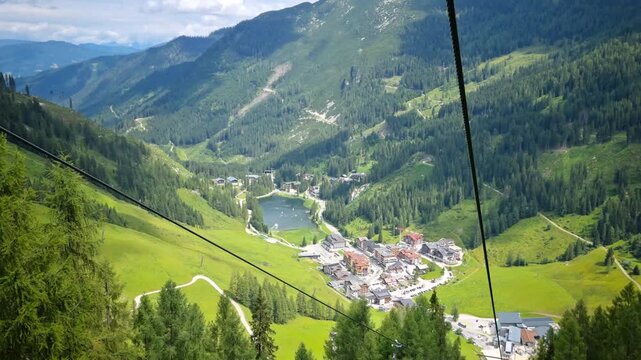 Cable car in Zauchensee during the summer, Austria
