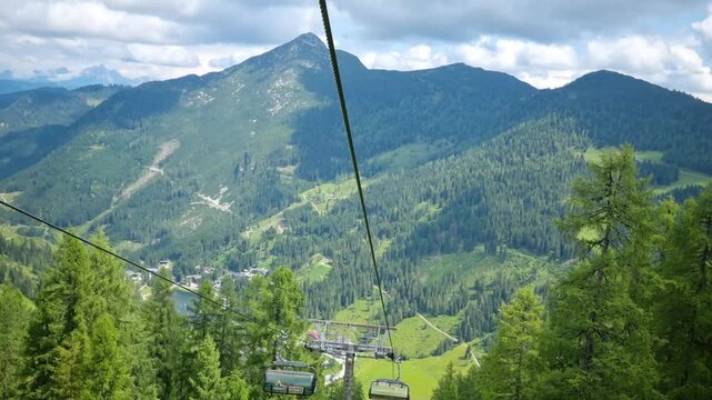 Cable car in Zauchensee during the summer, Austria