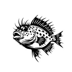 Pufferfish Black Vector Illustration