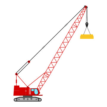 crawler crane vector simple,with weight pounder for dynamic compation,construction