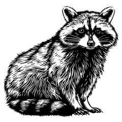 Raccoon Black Vector Illustration