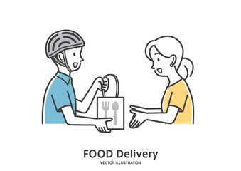 料理を配達するフードデリバリーの男性