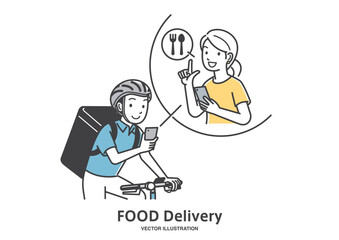 注文を受けるフードデリバリーの男性