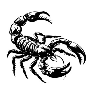 black scorpion pose white background clip art preview