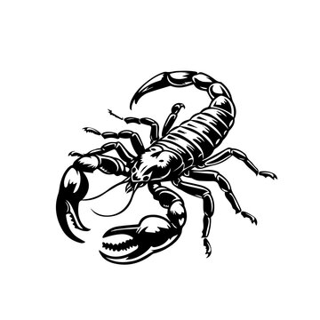 black scorpion isolated on white background clip art preview