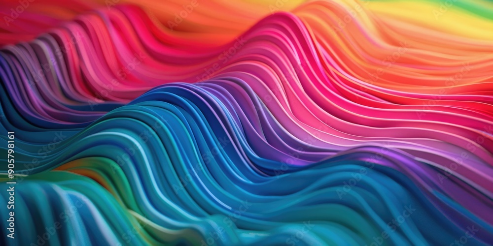 Aufkleber a colorful wave design with varying hues and textures