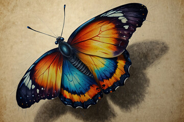 a neon full body butterfly