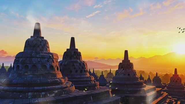 Borobudur Temple in the morning