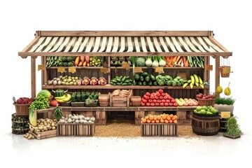 Fresh produce display on a clean white background