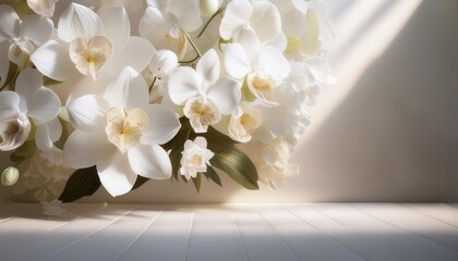 Delicate White Orchids Blooming in Soft Natural Light