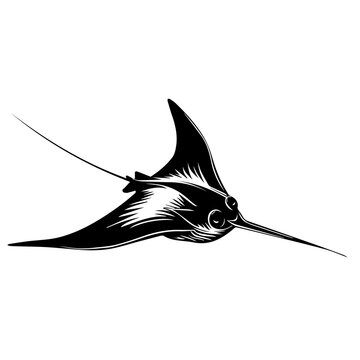 recommend clip art: Stingray Black Vector Illustration