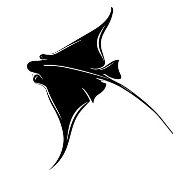 recommend clip art: Stingray Black Vector Illustration
