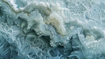 Obraz premium Abstract Agate Stone Texture with Swirling Blue and White Patterns