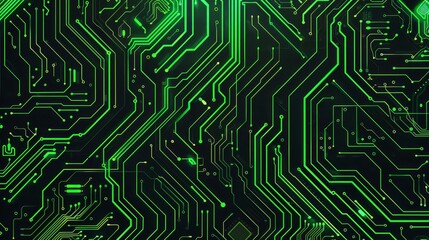 Obraz premium Abstract Green Circuit Board Texture Background