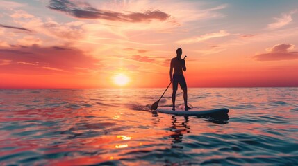 Stand Up Paddle Boarding at Sunset