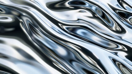 Abstract Silver Liquid Metal Background - 3D Render