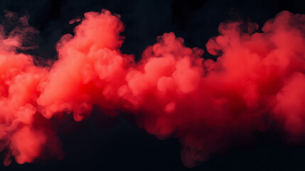 Red smoke on black background for overlay on photo