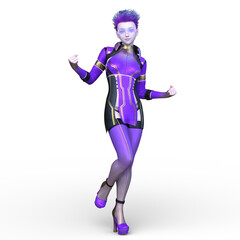 サイバーウーマン　3DCGレンダリング