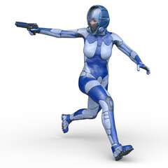 サイバーウーマン　3DCGレンダリング