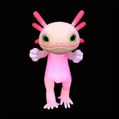 ウーパールーパー　3DCGレンダリング