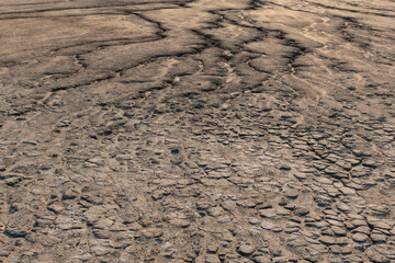 Mud rivers in Berca, Buzau, Romania. This is a unique geological phenomenon in Europe where the earth gas reaches the surface through hills making small mud volcanoes.
