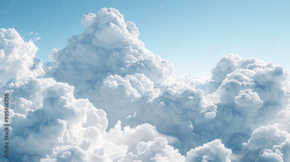 Poster A single-engine airplane soars through a white cloudy sky with no obstacles in sight