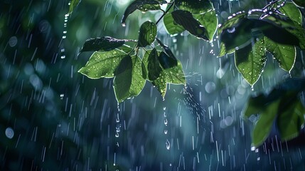 Rain Drops on Leaves