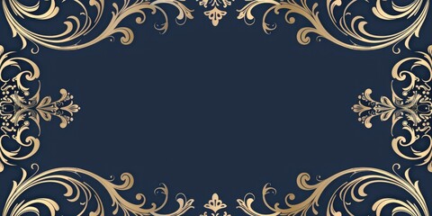 Fototapeta premium A golden frame sits on a bright blue background, perfect for decorative or design use