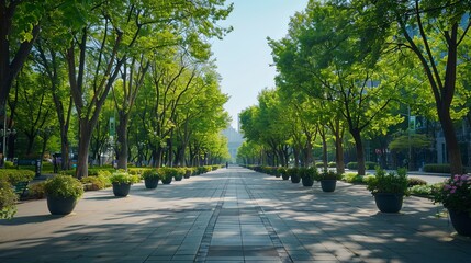 Serene Tree-Lined Pathway