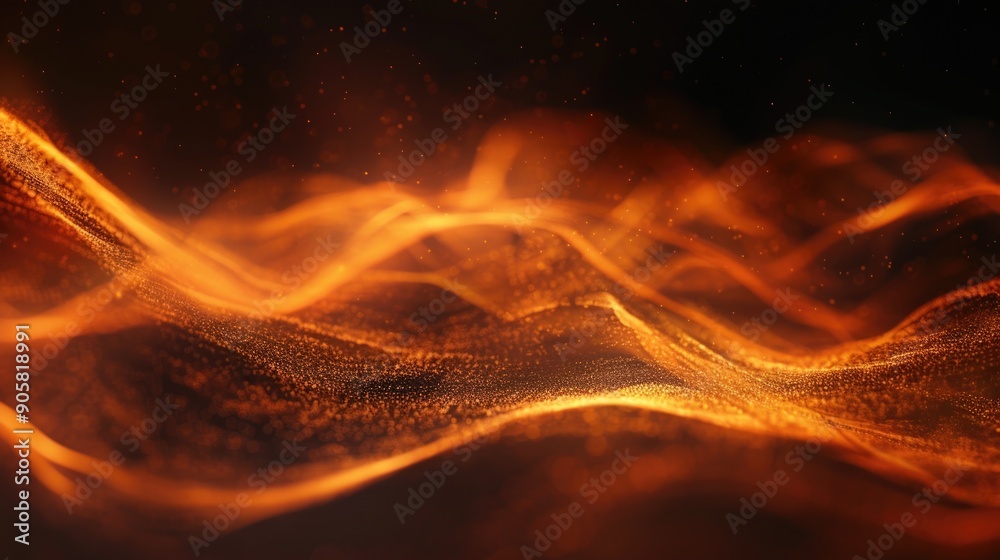 Poster a close-up shot of a fire on a dark background, ideal for use in scenes where a warm glow is needed