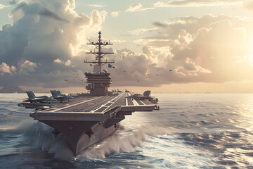 Carrier sunset takeoff