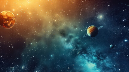 cosmic scene with planets and stars ideal for astronomy themes