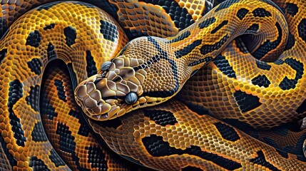 Obraz premium Close-Up of a Python's Scales