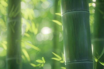 Obraz premium Close-up of a Bamboo Shoot in Sunlight