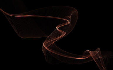 Dark abstract background with a glowing abstract waves