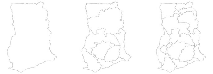 Obraz premium Ghana map. Map of Ghana in white set