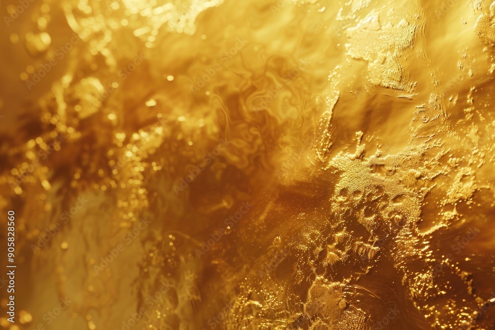 Poster a close-up shot of a golden wall with intricate details and texture