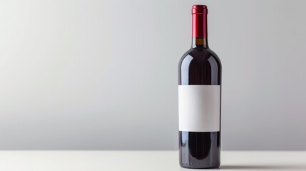 Red Wine Bottle with a Blank Label