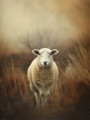Obraz premium sheep isolated on abstract background
