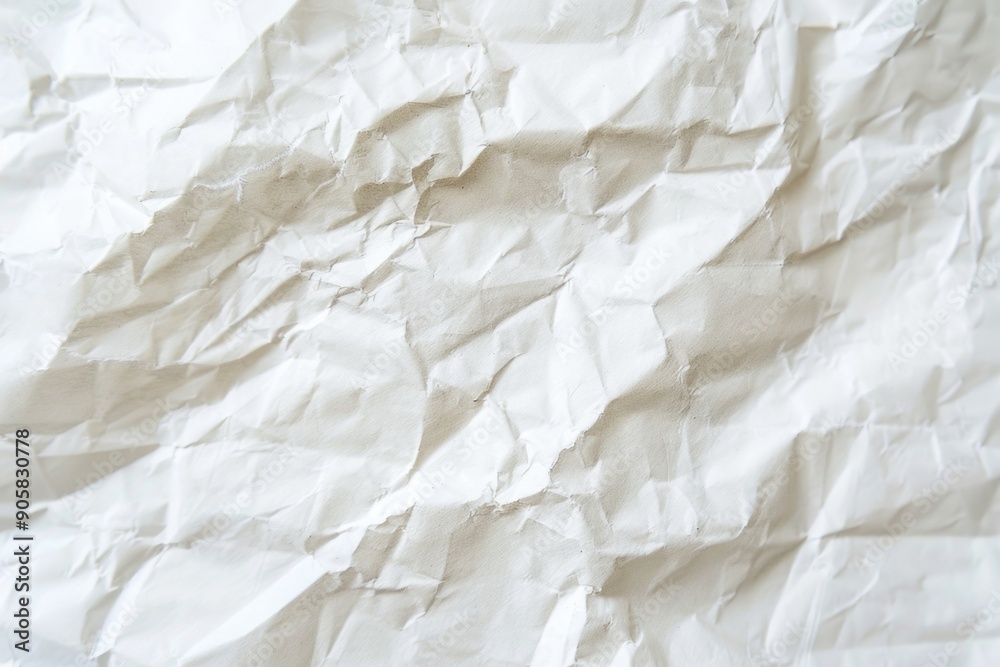 Poster a close-up shot of a piece of white paper with subtle texture and slight wrinkles