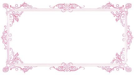 Simple Pink Frame with Clean Design and White Background