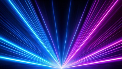 blue and violet beams of bright laser light ai generated image