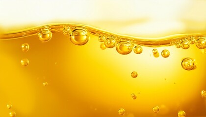 oil texture background golden yellow bubble oil gasoline texture abstract yellow background with oil drops and waves on water surface abstract various yellow bubbles oil or serum copy space fuel