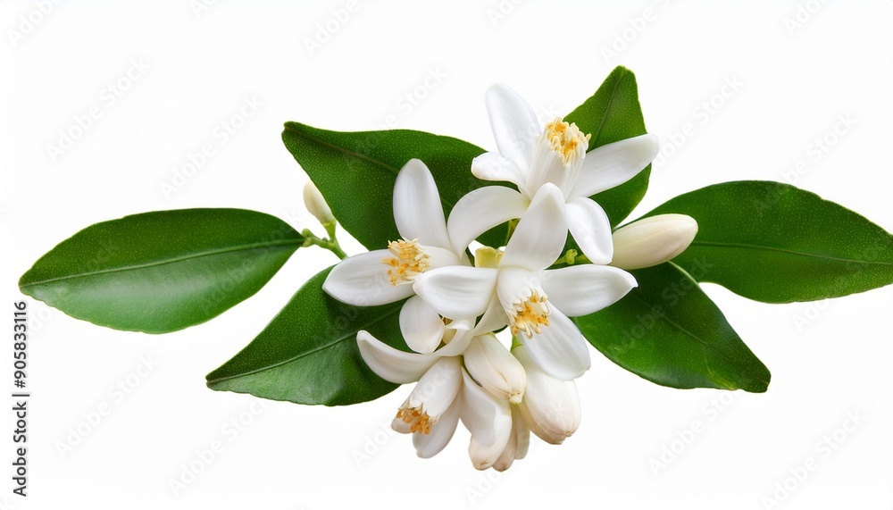 Canvas Prints neroli blossom citrus bloom orange tree white flowers and buds bunch isolated transparent png