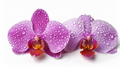 Fototapeta premium orchid flower with water drops isolated on a white background