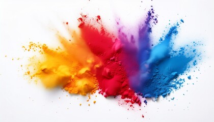 vibrant rainbow colors spread across a white background featuring a blend from red to blue with a powder like texture in the center