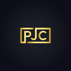 PJC logo. P J C design. White PJC letter. PJC, P J C letter logo design. P J C letter logo design in GOLD, GOLDEN LOGO, THREE, style. letter logo set in one artboard. P J C letter logo vector design.