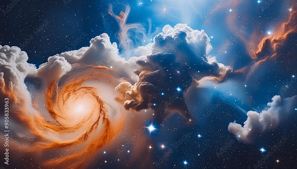 Canvas Prints nebula and galaxies in space abstract cosmos background